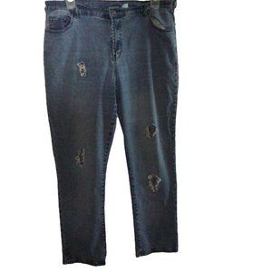 DG2 DISTRESSED WOMANS STRAIGHT LEG JEANS SIZE 18W